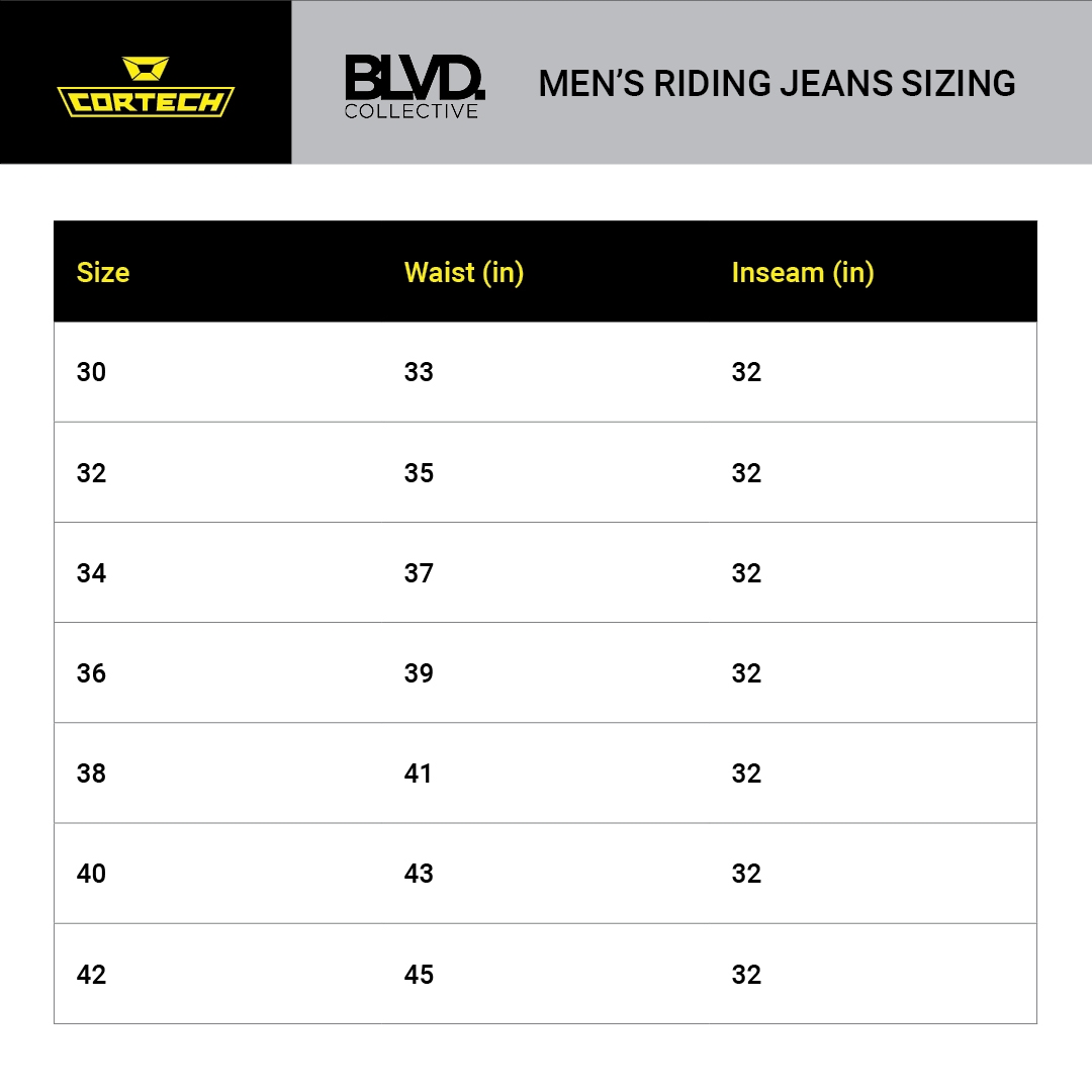 Product sizing chart