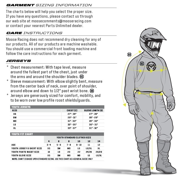 Product sizing chart