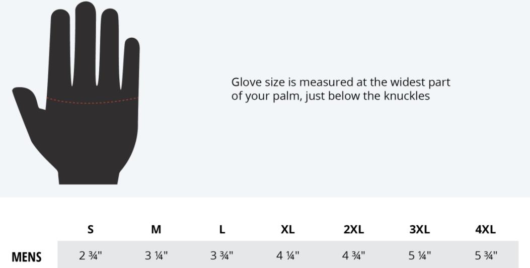 Product sizing chart
