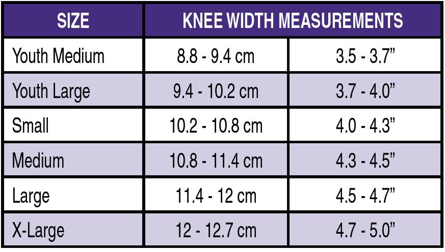 Product sizing chart