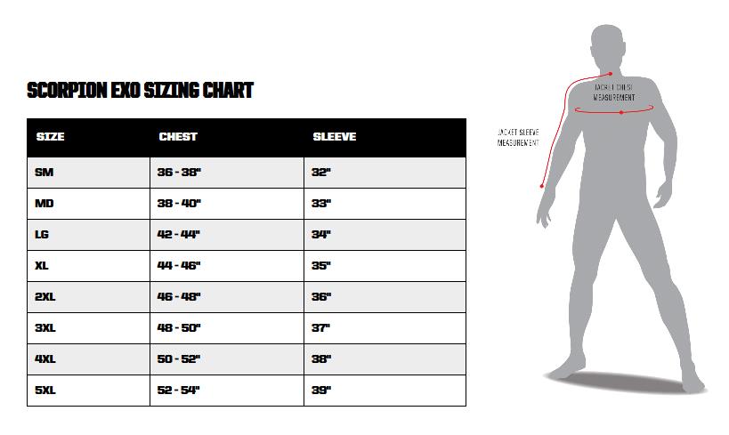 Product sizing chart