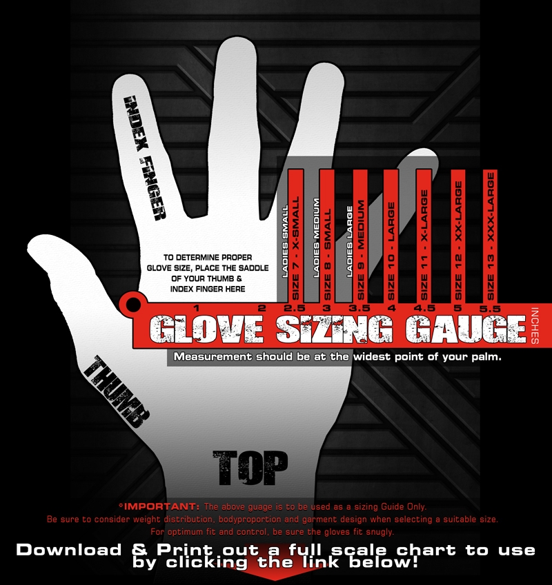 Product sizing chart