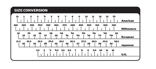 Product sizing chart